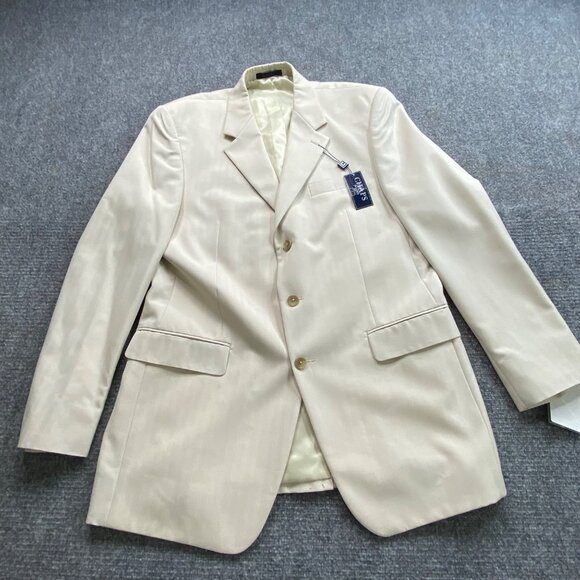 Chaps Blazer Men's 42L Stone Beige NWT Two-Button Closure Preppy Business Casual - Picture 9 of 16